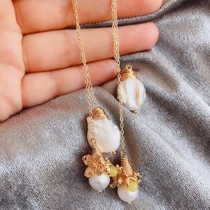 🔥Hot sale🔥Baroque pearl long drop earrings